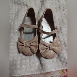 2 Charming Tan Kids Shoes with Bow